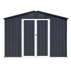 NicBex 8x10 FT Outdoor Storage Shed with 2 Integrated Punched Vents,Metal Outdoor Shed with Apex Roof,Storage Sheds for Garden