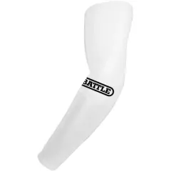 Battle Sports Adult Performance Football Full Arm Sleeves - White/Black