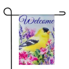 Northlight Welcome Yellow Finch Spring Outdoor Garden Flag 12.5" x 18"