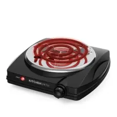 KitchenSmith Single Coil Burner: Metal Cooktop Accessory, Black, 2-Year Warranty, 10.81" Width, 3.38" Height