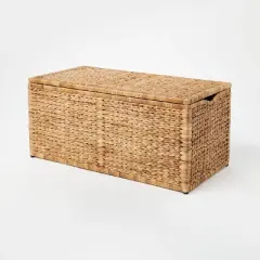 Natural Woven Storage Bench - Threshold&trade; designed with Studio McGee: Metal Frame, Fish Scale Pattern, No Assembly Required