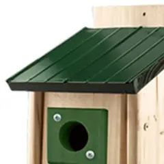 Woodlink Outdoor Bluebird Weather Resistant Natural Cedar Nesting Bird House Box with Predator Guard, Easy Open Latch, and Metal Roof