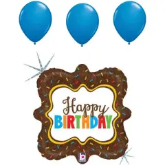 LOONBALLOON Sweeten the Party! 18" Chocolate Sprinkles Birthday Balloons (with 3 Latex)