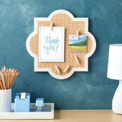 Stockroom Plus Decorative Bulletin Cork Board - Cute Framed Self-Adhesive Cork Board for Home, Office or School (12x12 In)