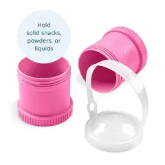 Re-Play Snack Stack with Trap and Travel Lid - Bright Pink - 2pk