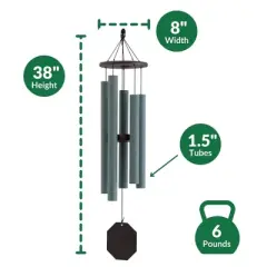 38 Solar Singer Wind Chime - Amish Handcrafted Country Chime