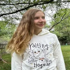 Harry Potter Hogwarts Hedwig Owl Slytherin Hufflepuff Ravenclaw Girls French Terry Pullover Hoodie Toddler to Big Kid
