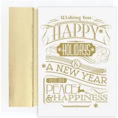 Masterpiece Studios Holiday Collection, Wishes Greetings, 16 Cards/Foil Lined Envelopes (866200)