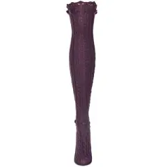 Memoi Bonbon Knit Over the Knee Sock Purple One Size