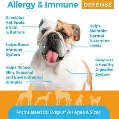 Shed Defender Allergy & Immune System Soft Chew Supplements for Dogs - Skin & Seasonal Allergy Relief - 90 ct.