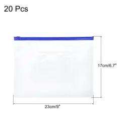 Unique Bargains A5 Size PVC Waterproof Home Office Travel Zip Envelope File Bags 20 Pcs