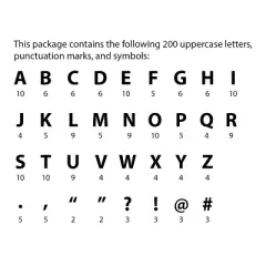 Creative Teaching Press&reg; Casual Black 5 Inch Designer Letters, 191 Pieces