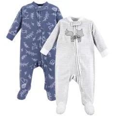 Yoga Sprout Baby Boy Fleece Zipper Sleep and Play 2pk, Forest