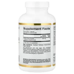 Organic Peruvian Maca Root, Lepidium meyenii, Non GMO, 500 mg, 240 Veggie Caps