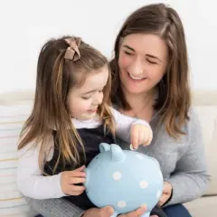 Pearhead Piggy Bank - Blue Polka