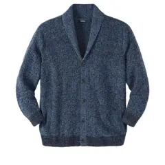 KingSize Men's Big & Tall Shaker Knit Shawl-Collar Cardigan Sweater