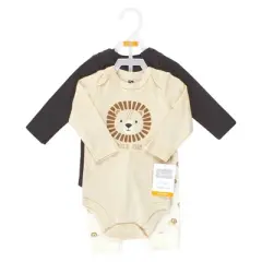 Hudson Baby Infant Boy Cotton Bodysuit and Pant Set, Brave Lion Long Sleeve