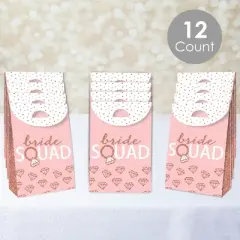 Big Dot of Happiness Bride Squad - Rose Gold Bridal Shower or Bachelorette Gift Favor Bags - Party Goodie Boxes - Set of 12