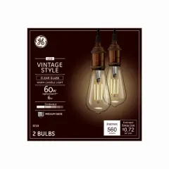 GE 2pk 6W 60W Equivalent LED Light Bulbs Clear Glass Warm Candle Light