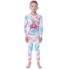 Barbie Girls' Princess Doll Unicorn Unisex Child 2 Piece Sleep Pajama Set Multicolored