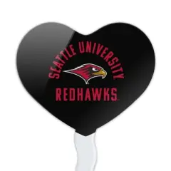 Seattle Redhawk Heart Love Cupcake Picks Toppers Decoration Set of 6