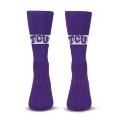 NCAA TCU Texas Chrisitian Horned Frogs Streak Team Color Crew Socks - L