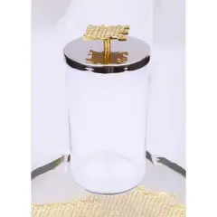 Classic Touch Glass Canister With Mosaic Handle - 4"D X 6.5"H