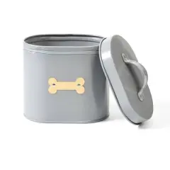 Park Life Designs 50 fl oz Cheshire Oval Dog Treat Canister Food Storage Container - Gray