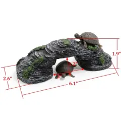 Unique Bargains Aquarium Resin Bridge Design Underwater Tortoise Climb Stone Habitat Decoration