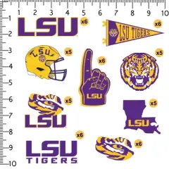 LSU 50ct Vinyl Large Deluxe Stickers Variety Pack