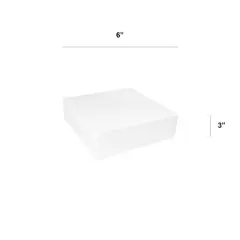 O'Creme Square Cake Dummy for Display Decorating, Styrene 3" High