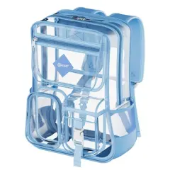 Contixo Clear Backpack for Kids & Adults, Stadium & School Approved, Waterproof PVC Bookbag, 16.9"H x 13.7"L x 6.6"W