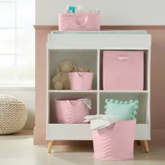 Quilted Fabric Small Round Storage Basket - Light Pink - Cloud Island&trade;