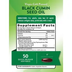Nature's Truth Black Cumin Seed Oil 2000mg | 50 Softgels