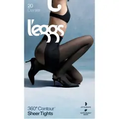 L'eggs Women's 20 Denier 360 Contour Sheer Tights - Black