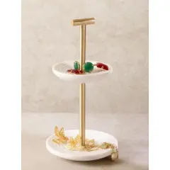 Regalia Tiered Marble Jewelry Stand