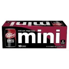 Dr Pepper Zero Soda - 10pk/7.5 fl oz Mini Cans