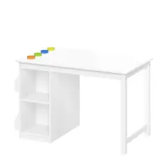 Kids' Art Activity Table with Storage and 2 Bonus Magnetic Display Bars White - RiverRidge Home