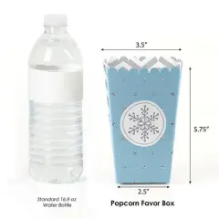 Big Dot of Happiness Winter Wonderland - Snowflake Holiday Party and Winter Wedding Popcorn Treat Boxes - Set of 12