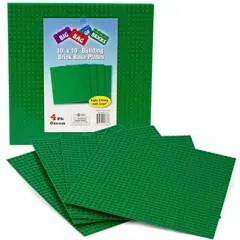 Big Bag of Bricks Large Green Building Plates 10"x10", 4 Pack