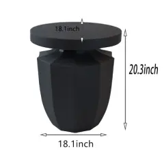 Kumasinova 20" Modern Minimalist Patio End Table,Outdoor Side Table,Patio Furniture,Matte Black Side Table for Indoor&Outdoor Use,220lbs Max