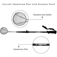 VOS Metal Sifter/Cat Litter Scoop &ndash; 2 Pcs & 2 Mesh Bags, Long Adjustable Stainless-Steel Handle from 21&rdquo;- 33&rdquo;