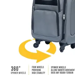 Gulches (20+24) Travel case two-piece suitcase set Oxford trolley case without password lock universal wheel + Oxford cloth backpack  GRAY