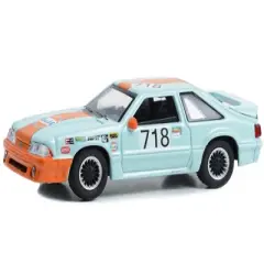 1989 Ford Mustang GT #718 Light Blue with Orange Stripe "Gulf Oil Special Edition" Series 1 1/64 Diecast Model by Greenlight