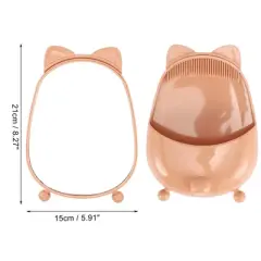 Unique Bargains Cartoon Cat Ears Desktop Cosmetic Mirror 1 Pc