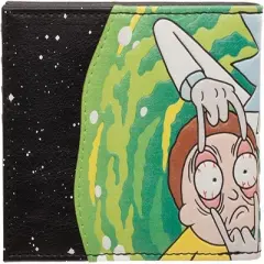 Bioworld Rick and Morty Portal Space PU Faux Leather Bifold Wallet Black
