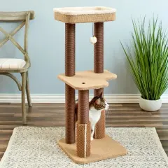 Two by Two Lansing - Beige Scratching Post Cat Furniture - 39.6 in. Tall