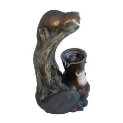 NAYSAYE Fountain Decorative Brown Otter Design Water Feature for Garden Patio Indoor Outdoor, Brown, 16.9"*15"*31.3"