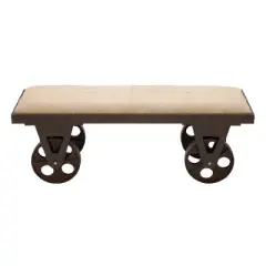 Industrial Wood Bench Brown - Olivia & May