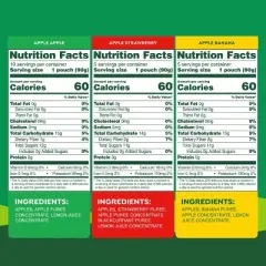 GoGo squeeZ Applesauce and Fruit Puree Variety Pack, Apple, Banana & Strawberry - 3.2oz/20ct